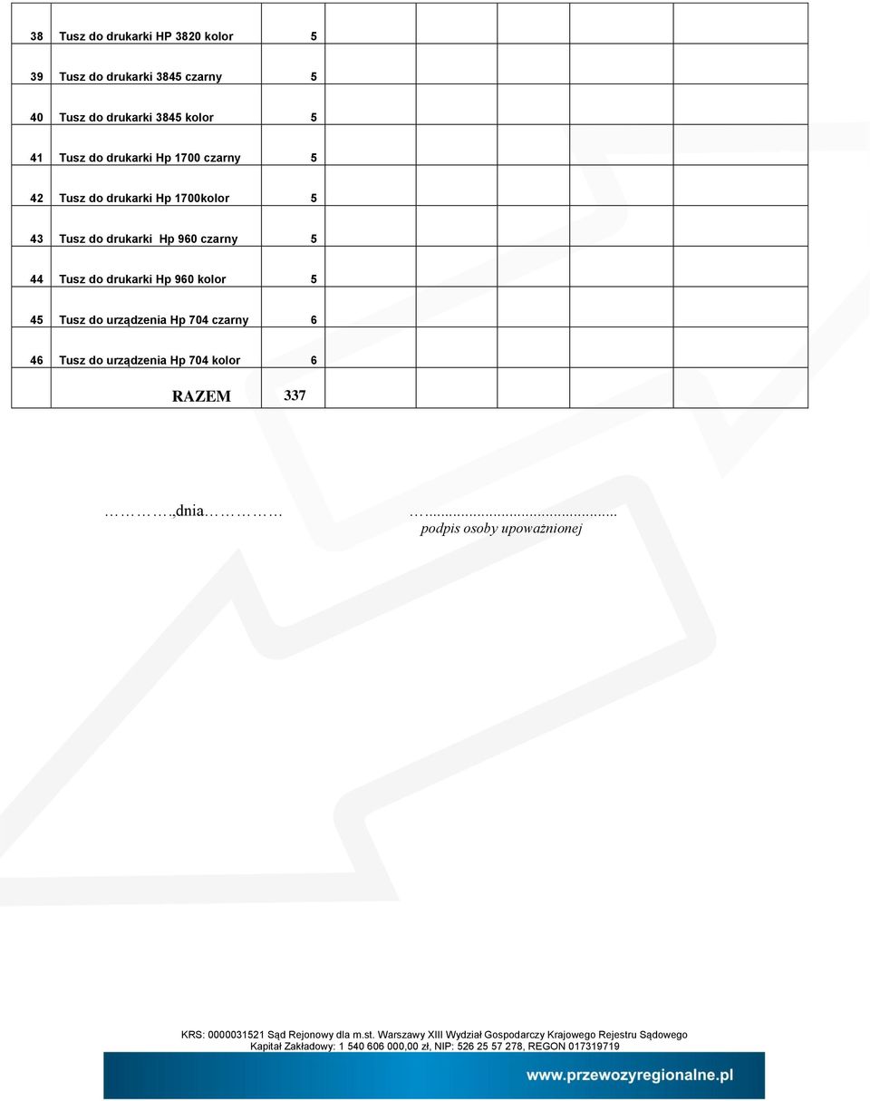Tusz do drukarki Hp 960 czarny 5 44 Tusz do drukarki Hp 960 kolor 5 45 Tusz do urządzenia