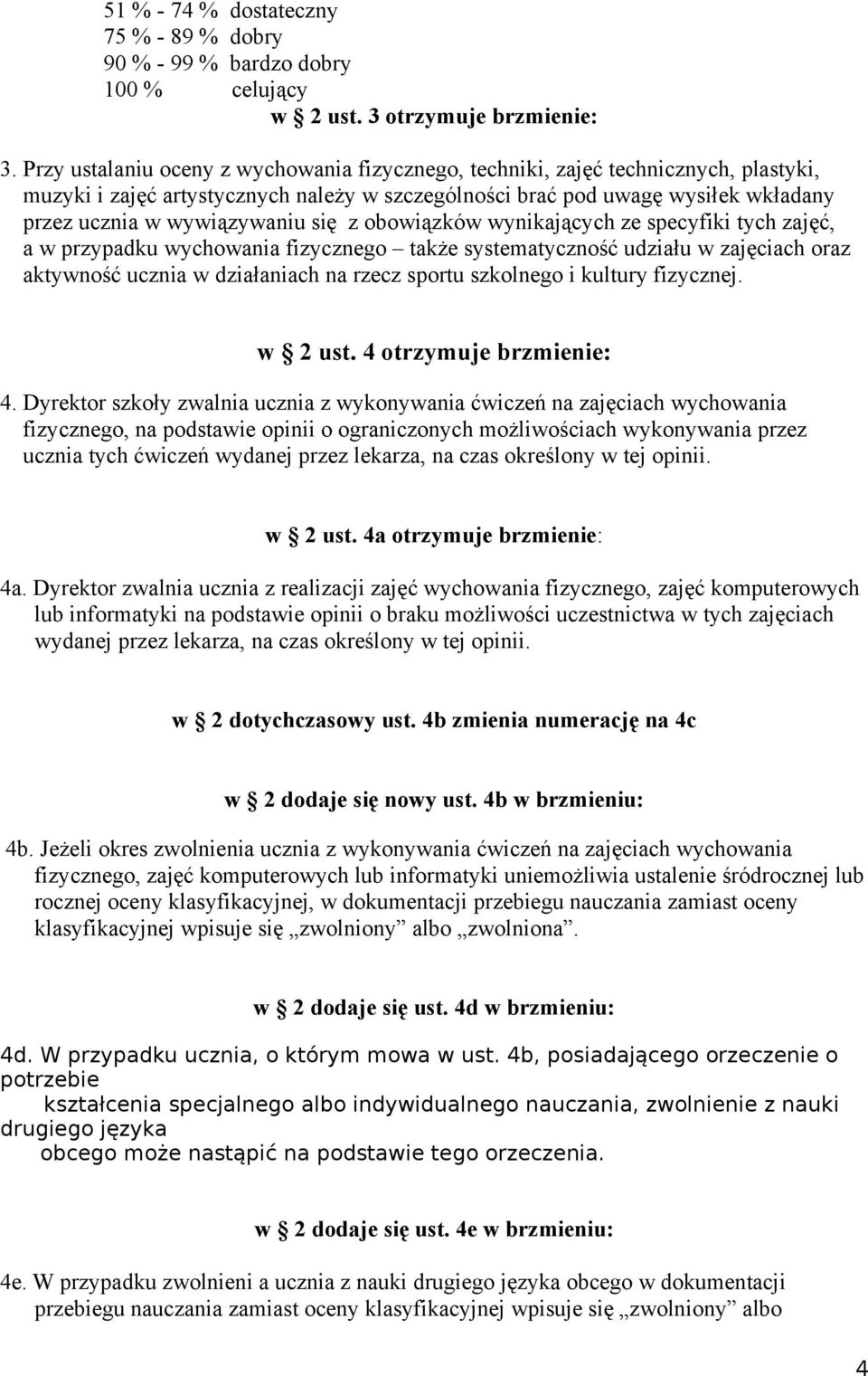 się z obowiązków wynikających ze specyfiki tych zajęć, a w przypadku wychowania fizycznego także systematyczność udziału w zajęciach oraz aktywność ucznia w działaniach na rzecz sportu szkolnego i