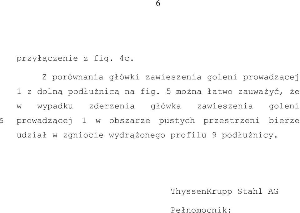 fig. 5 można łatwo zauważyć, że w wypadku zderzenia główka zawieszenia goleni