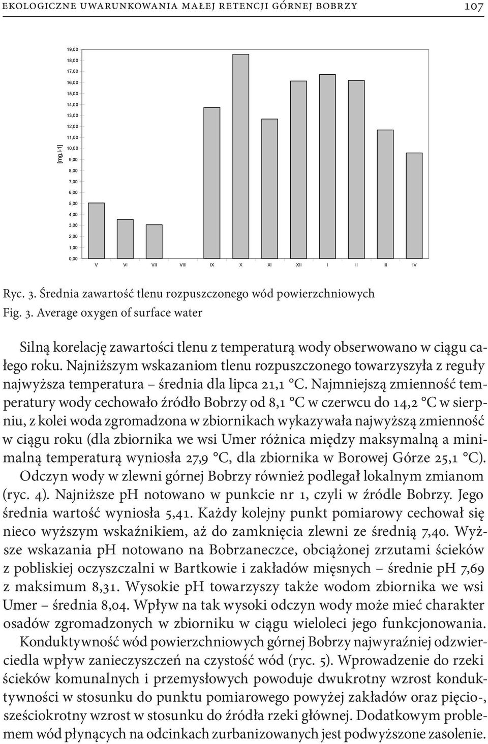 Najniższym wskazaniom tlenu rozpuszczonego towarzyszyła z reguły najwyższa temperatura średnia dla lipca 21,1 C.
