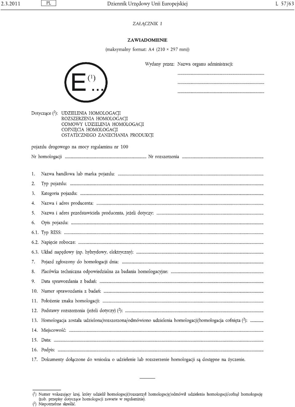 ZAŁĄCZNIK 1 ZAWIADOMIENIE