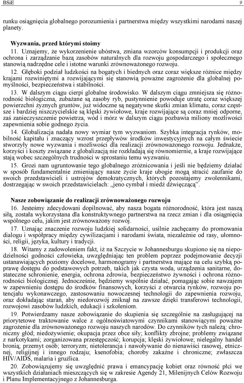 warunki zrównoważonego rozwoju. 12.