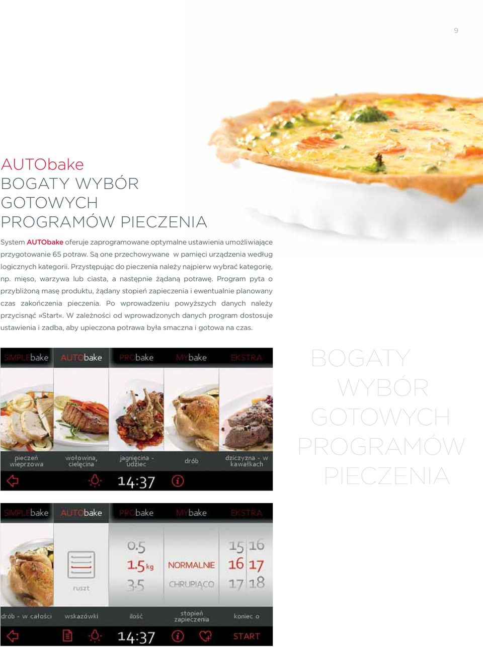 mięso, warzywa lub ciasta, a następnie żądaną potrawę.