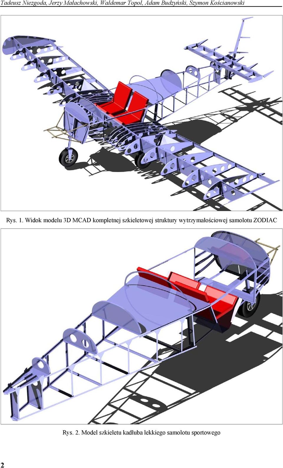 Widok modelu 3D MCAD kompletnej szkieletowej struktury