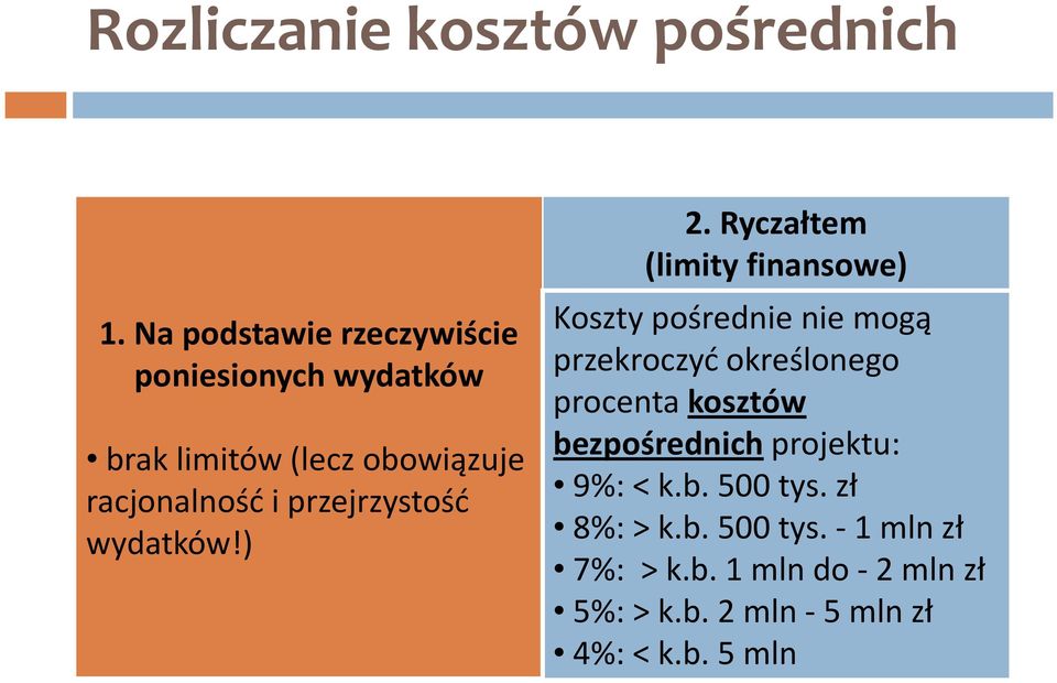 przejrzystość wydatków!) 2.