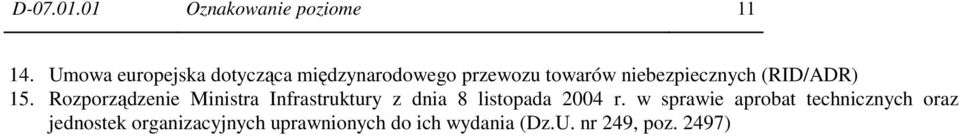 (RID/ADR) 15.