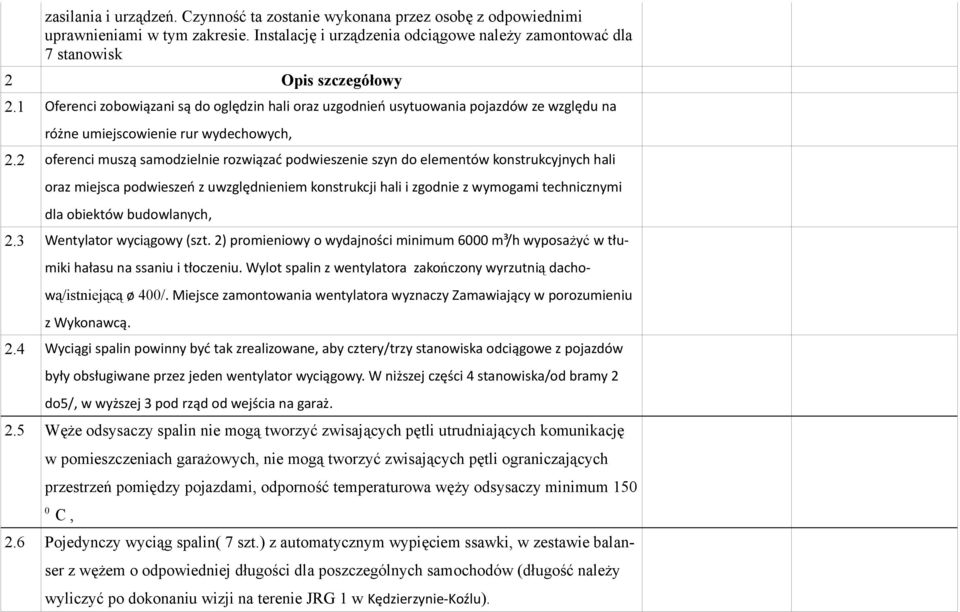 2 oferenci muszą samodzielnie rozwiązać podwieszenie szyn do elementów konstrukcyjnych hali oraz miejsca podwieszeń z uwzględnieniem konstrukcji hali i zgodnie z wymogami technicznymi dla obiektów