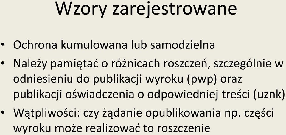 (pwp) oraz publikacji oświadczenia o odpowiedniej treści (uznk)