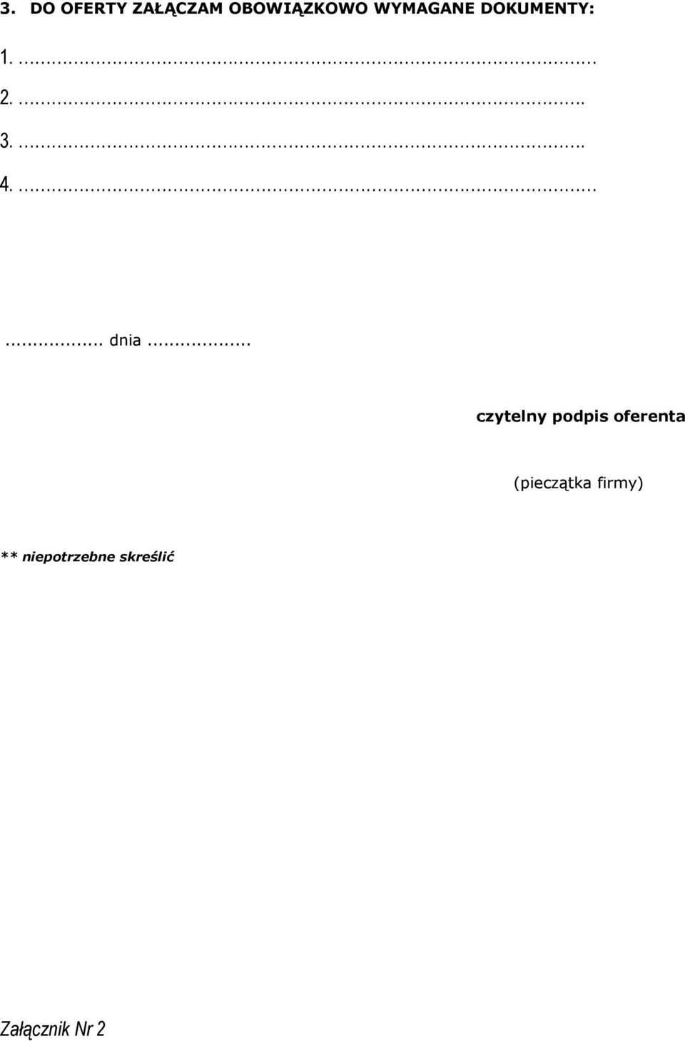 .. czytelny podpis oferenta (pieczątka