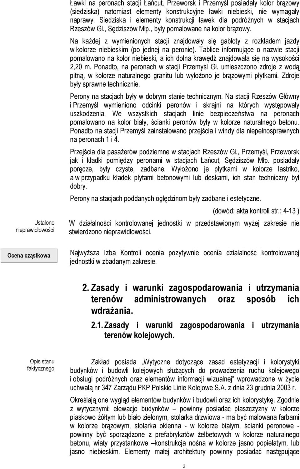 Na każdej z wymienionych stacji znajdowały się gabloty z rozkładem jazdy w kolorze niebieskim (po jednej na peronie).