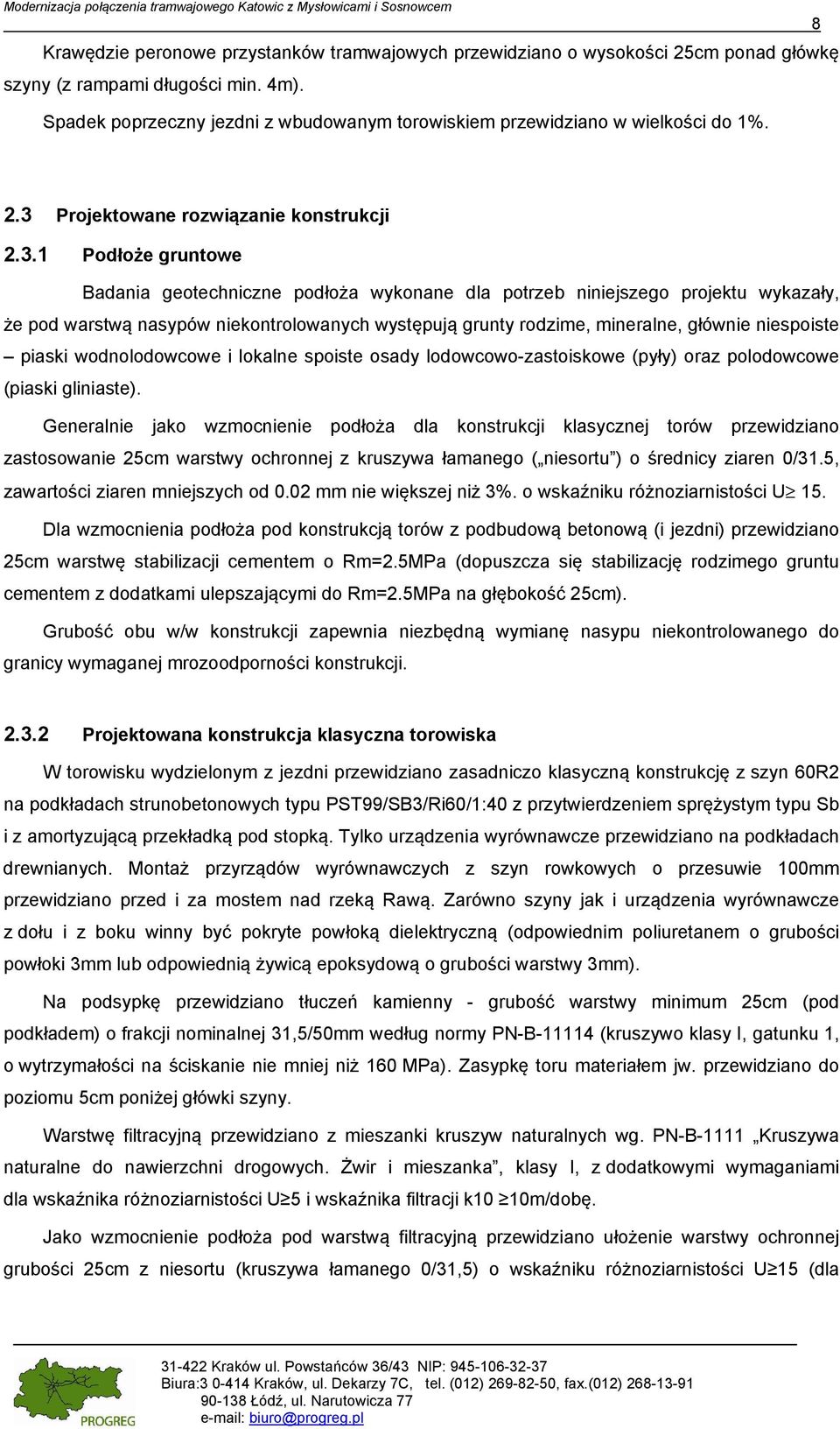 Projektowane rozwiązanie konstrukcji 2.3.