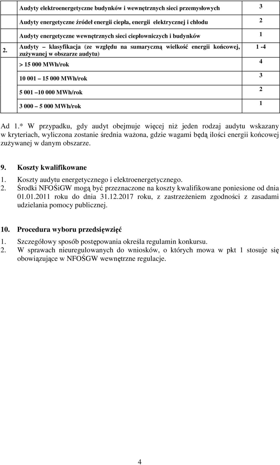 MWh/rok 5 001 10 000 MWh/rok 3 000 5 000 MWh/rok 1-4 4 3 2 1 Ad 1.