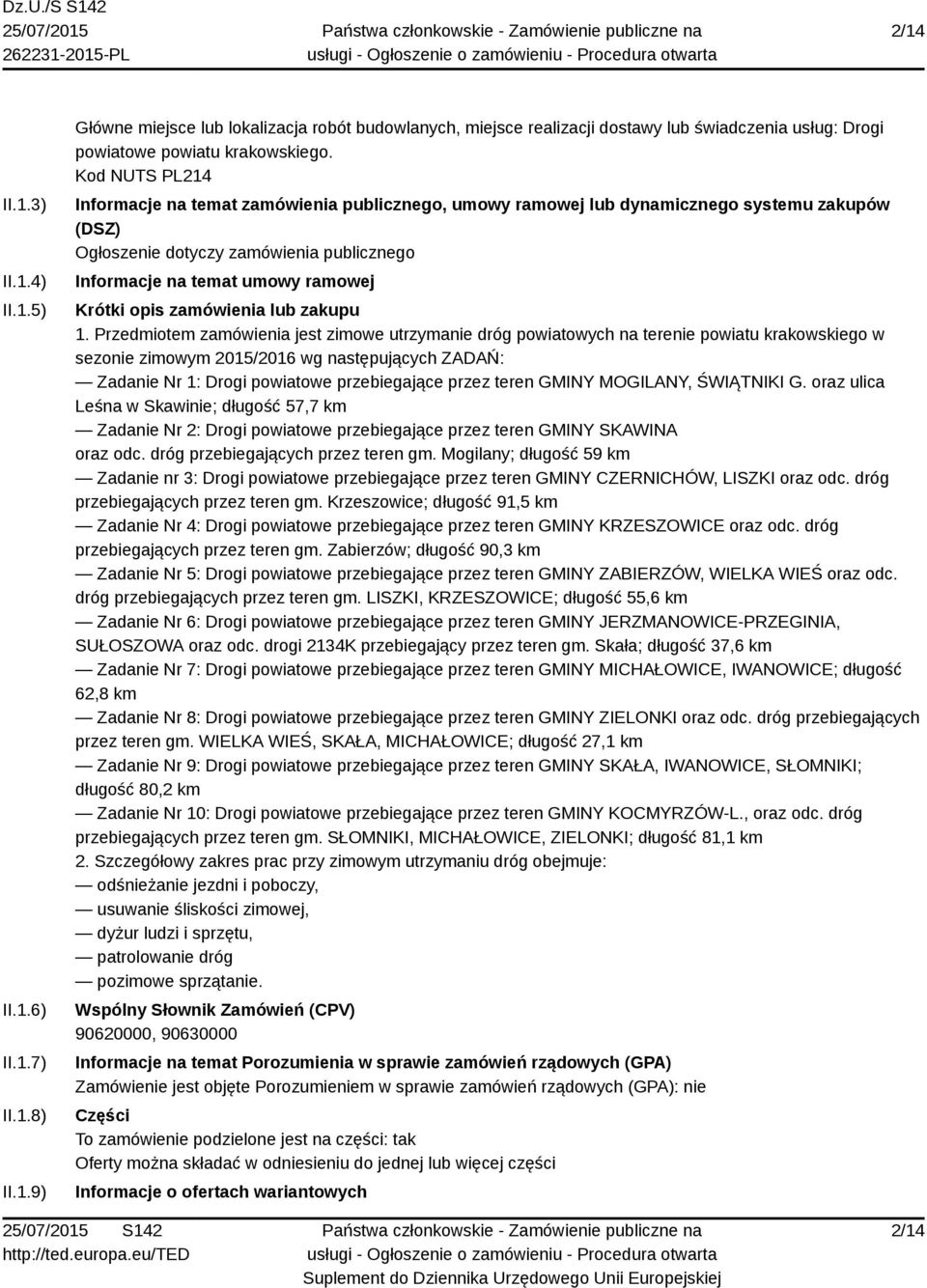 zamówienia lub zakupu 1.