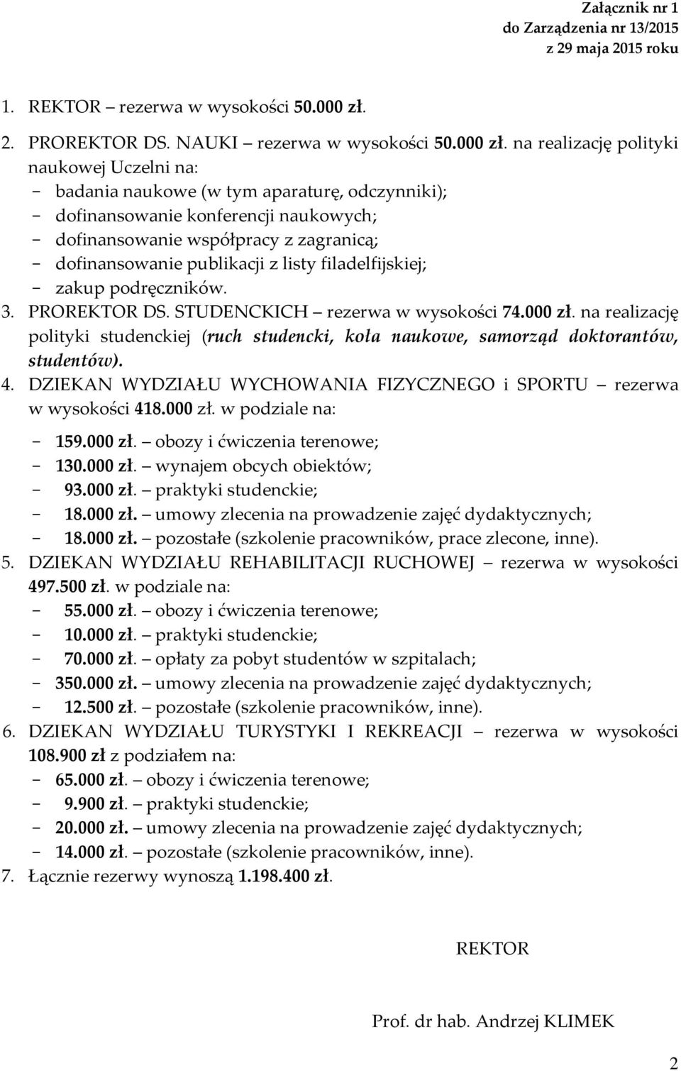 na realizację polityki naukowej Uczelni na: - badania naukowe (w tym aparaturę, odczynniki); - dofinansowanie konferencji naukowych; - dofinansowanie współpracy z zagranicą; - dofinansowanie