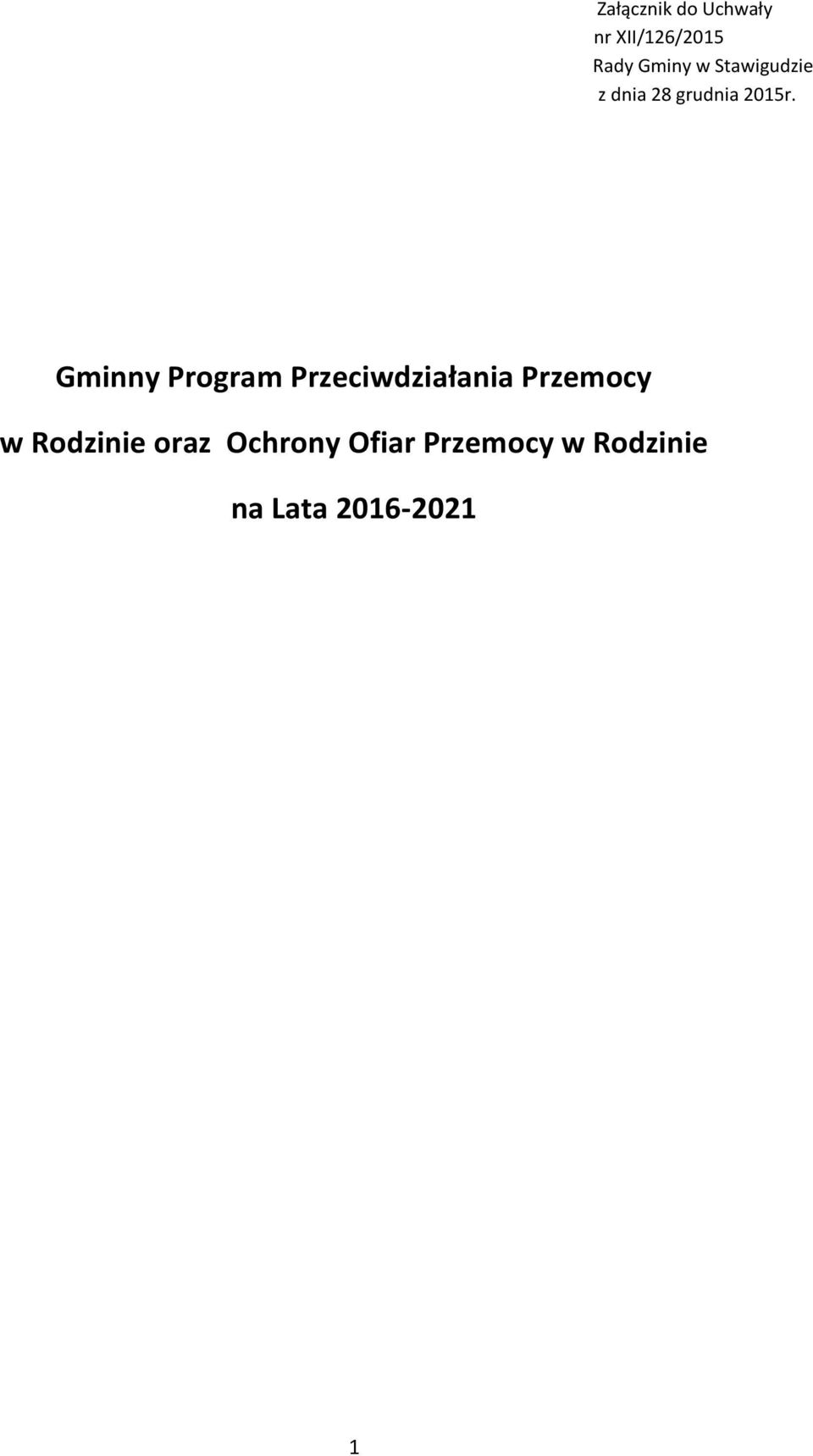 Gminny Program Przeciwdziałania Przemocy w