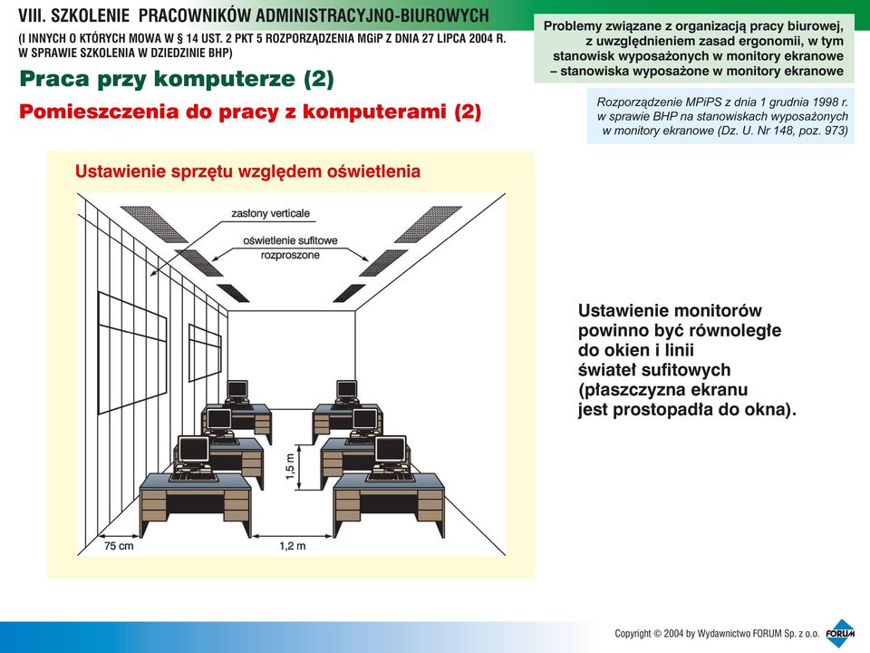 w sprawie BHP na stanowiskach wyposażonych w monitory ekranowe (Dz. U. Nr 148, poz.