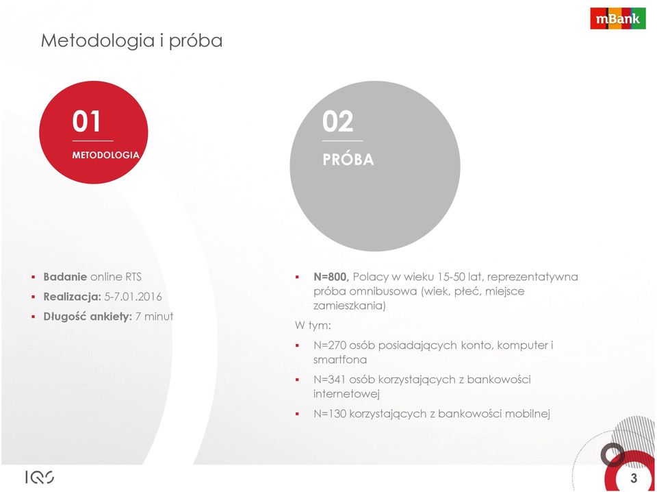 2016 Długość ankiety: 7 minut N=800, Polacy w wieku 15-50 lat, reprezentatywna próba