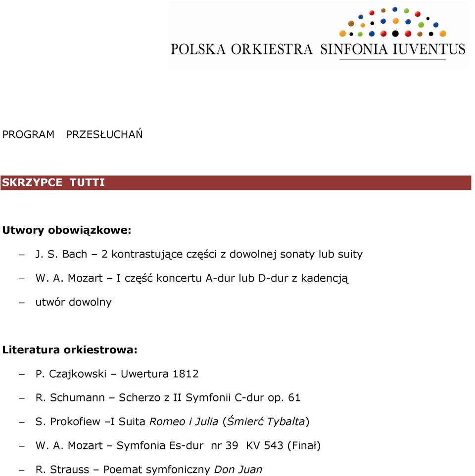 Czajkowski Uwertura 1812 R. Schumann Scherzo z II Symfonii C-dur op. 61 S.