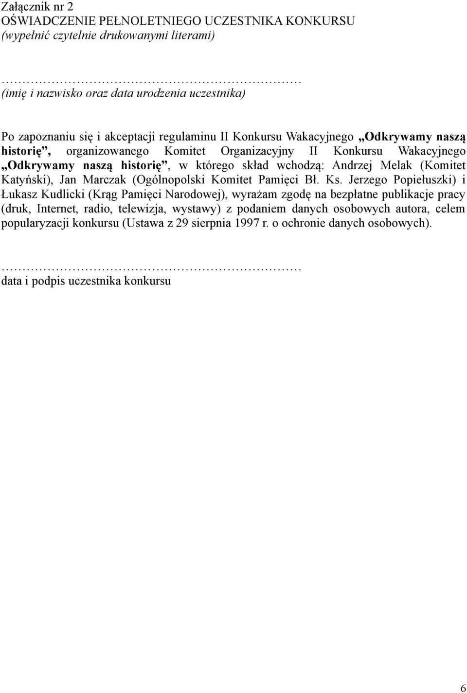 (Komitet Katyński), Jan Marczak (Ogólnopolski Komitet Pamięci Bł. Ks.