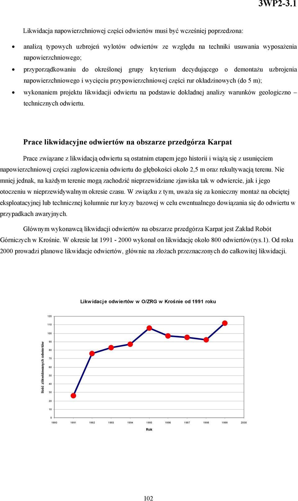 odwiertu na podstawie dokładnej analizy warunków geologiczno technicznych odwiertu.