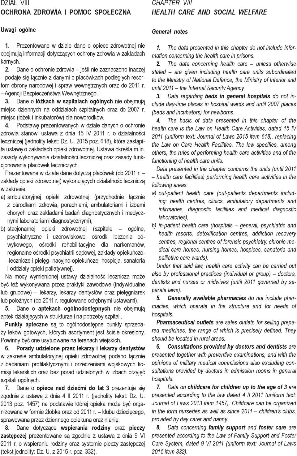 Agencji Bezpieczeństwa Wewnętrznego. 3. Dane o łóżkach w szpitalach ogólnych nie obejmują miejsc dziennych na oddziałach szpitalnych oraz do 2007 r. miejsc (łóżek i inkubatorów) dla noworodków. 4.