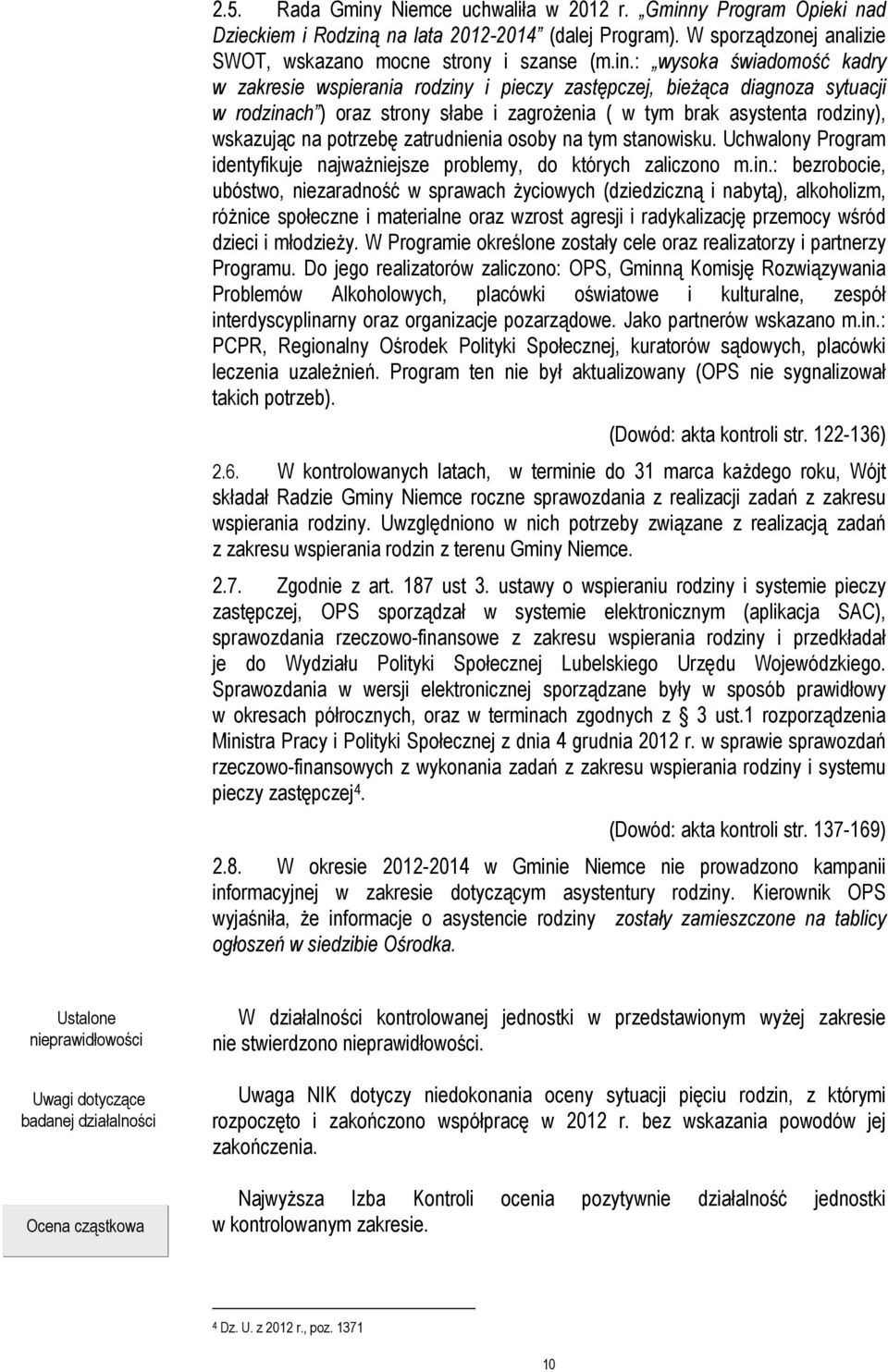 y Program Opieki nad Dzieckiem i Rodziną