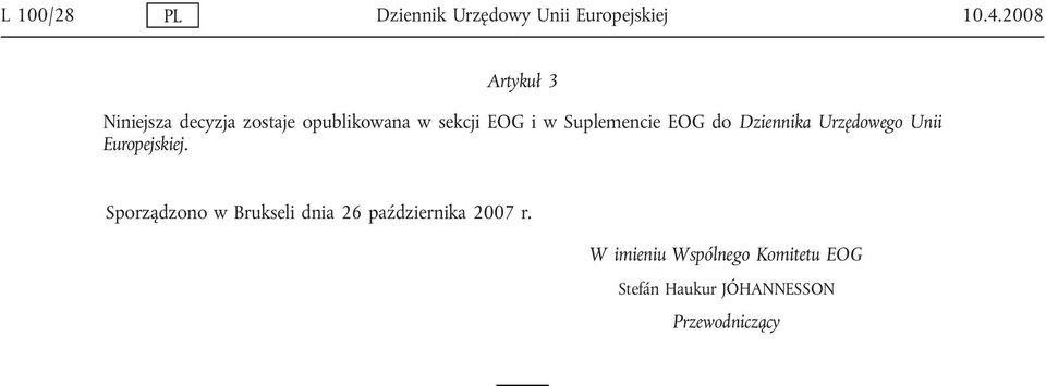 Suplemencie EOG do Dziennika Urzędowego Unii Europejskiej.