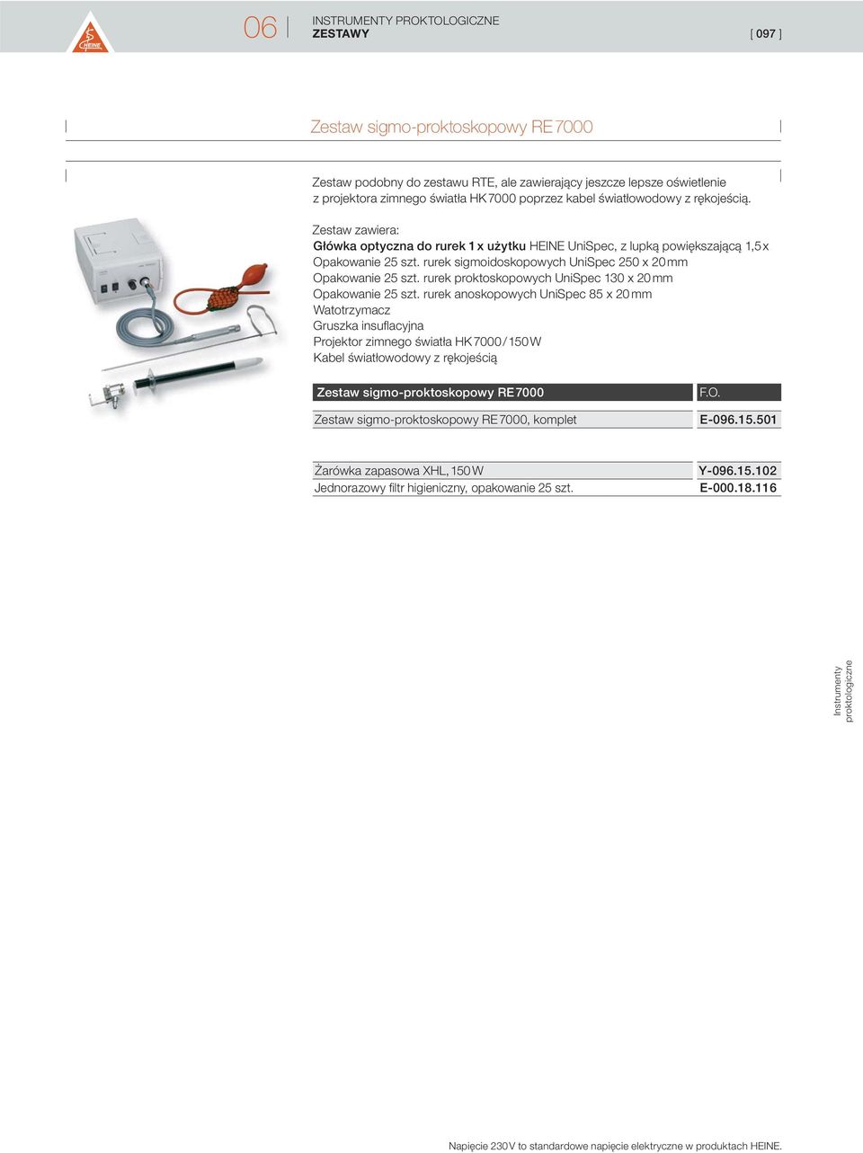 rurek proktoskopowych UniSpec 130 x 20 mm Opakowanie 25 szt.