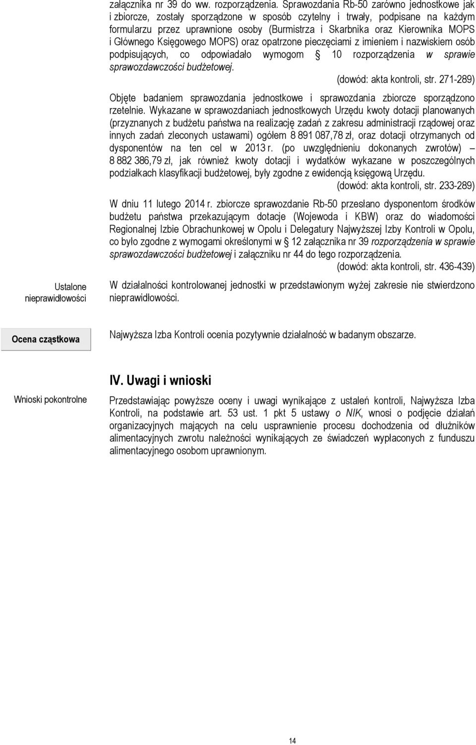 MOPS i Głównego Księgowego MOPS) oraz opatrzone pieczęciami z imieniem i nazwiskiem osób podpisujących, co odpowiadało wymogom 10 rozporządzenia w sprawie sprawozdawczości budżetowej.