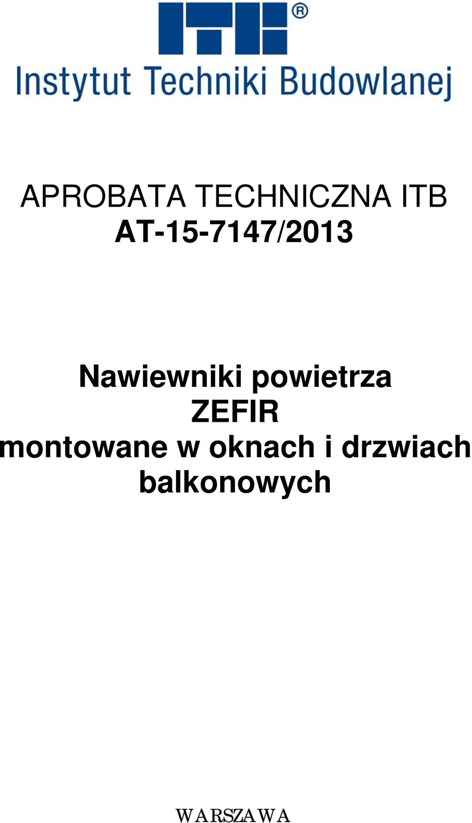 powietrza ZEFIR montowane w