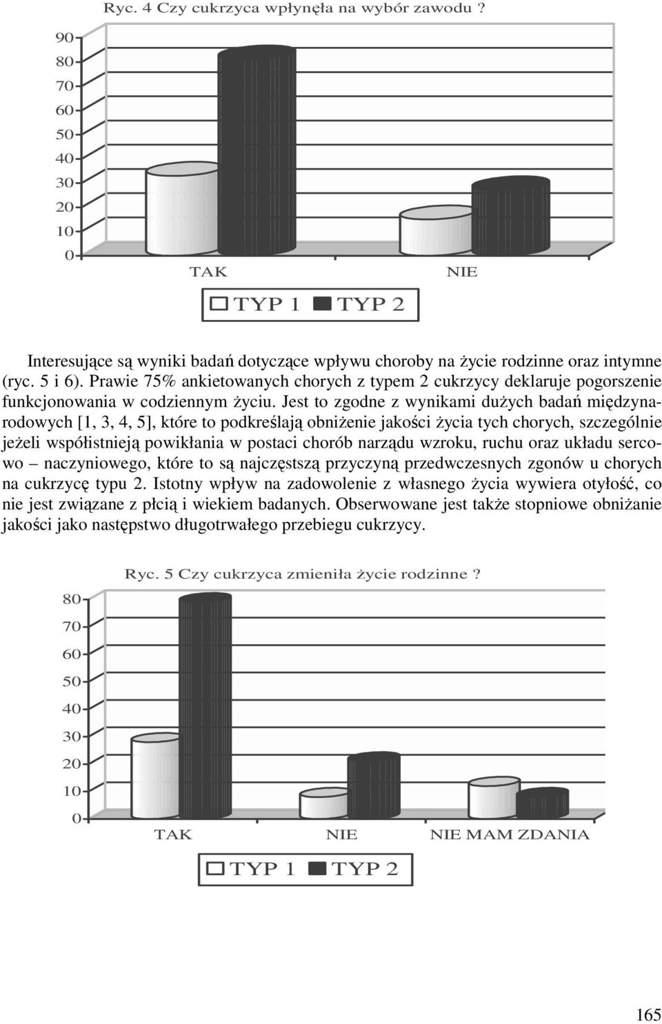 Jest to zgodne z wynikami dużych badań międzynarodowych [1, 3, 4, 5], które to podkreślają obniżenie jakości życia tych chorych, szczególnie jeżeli współistnieją powikłania w postaci chorób narządu