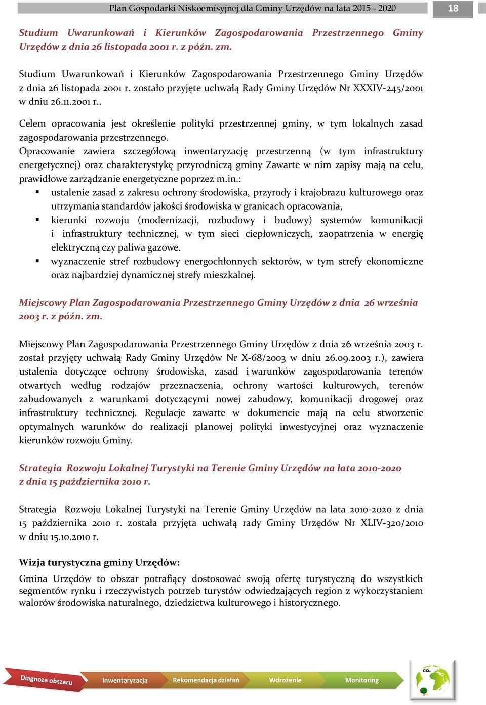 zostało przyjęte uchwałą Rady Gminy Urzędów Nr XXXIV 245/2001 w dniu 26.11.2001 r.