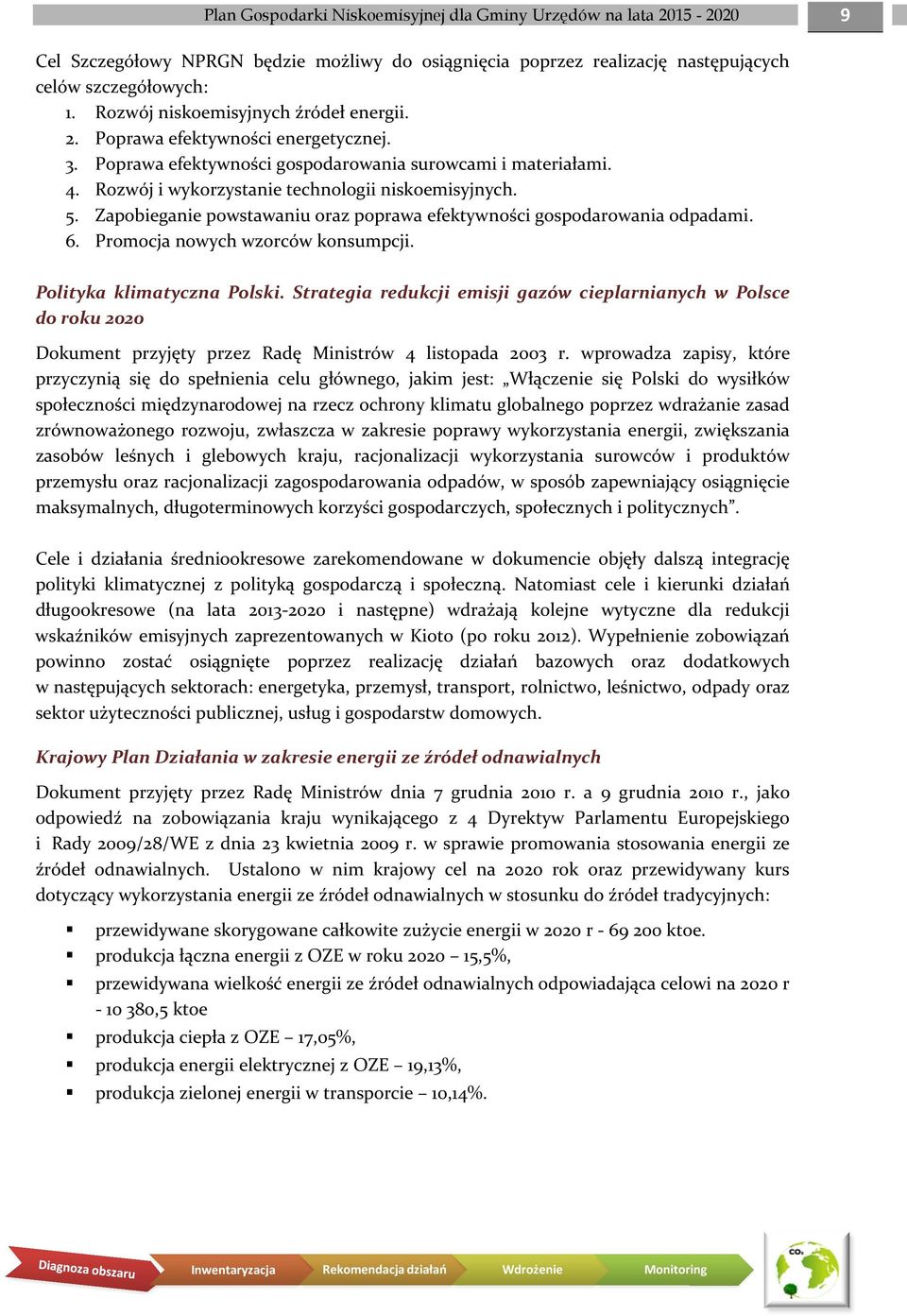 Zapobieganie powstawaniu oraz poprawa efektywności gospodarowania odpadami. 6. Promocja nowych wzorców konsumpcji. Polityka klimatyczna Polski.
