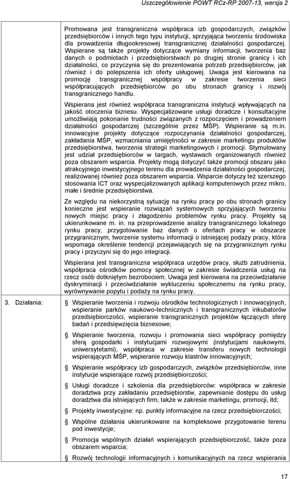 Wspierane są także projekty dotyczące wymiany informacji, tworzenia baz danych o podmiotach i przedsiębiorstwach po drugiej stronie granicy i ich działalności, co przyczynia się do prezentowania