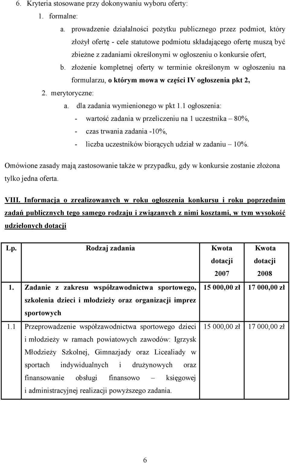 b. złoŝenie kompletnej oferty w terminie określonym w ogłoszeniu na formularzu, o którym mowa w części IV ogłoszenia pkt 2, 2. merytoryczne: a. dla zadania wymienionego w pkt 1.