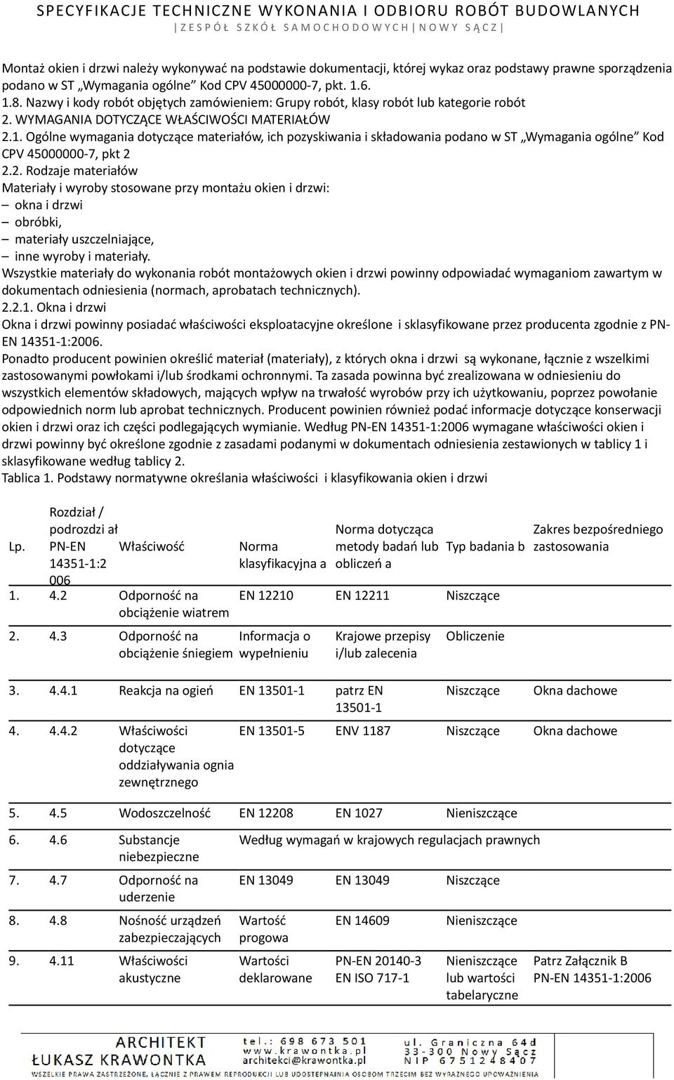 Ogólne wymagania dotyczące materiałów, ich pozyskiwania i składowania podano w ST Wymagania ogólne Kod CPV 45000000-7, pkt 2 