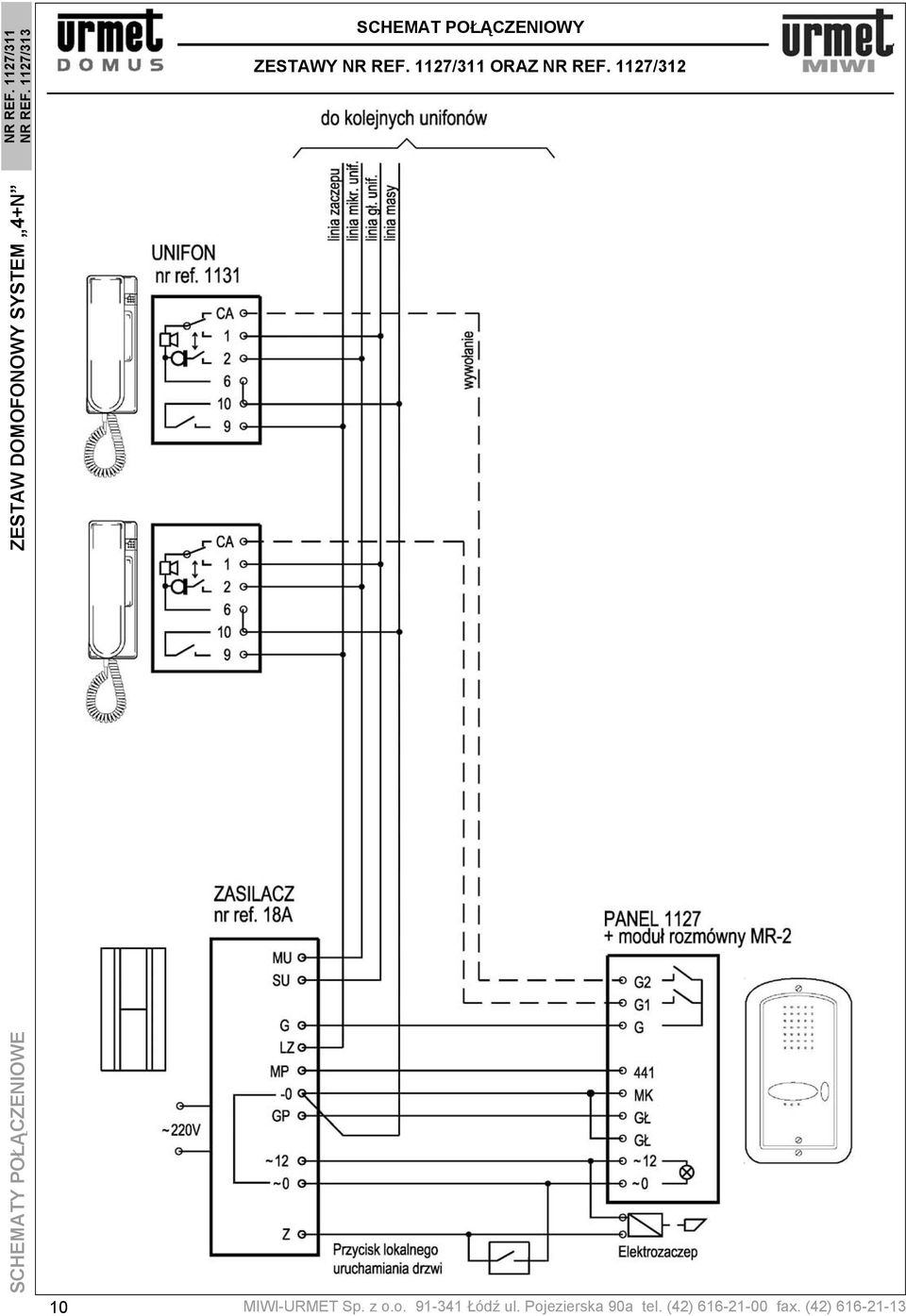 1127/312 SCHEMATY POŁĄCZENIOWE 10 MIWI-URMET Sp.