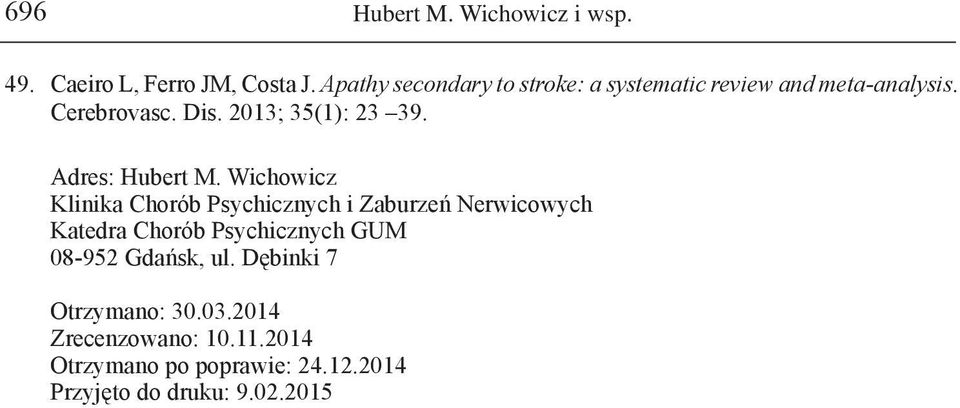 Adres: Hubert M.