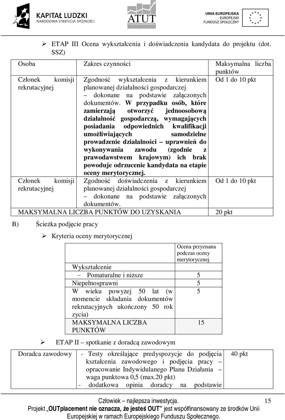 załączonych dokumentów.