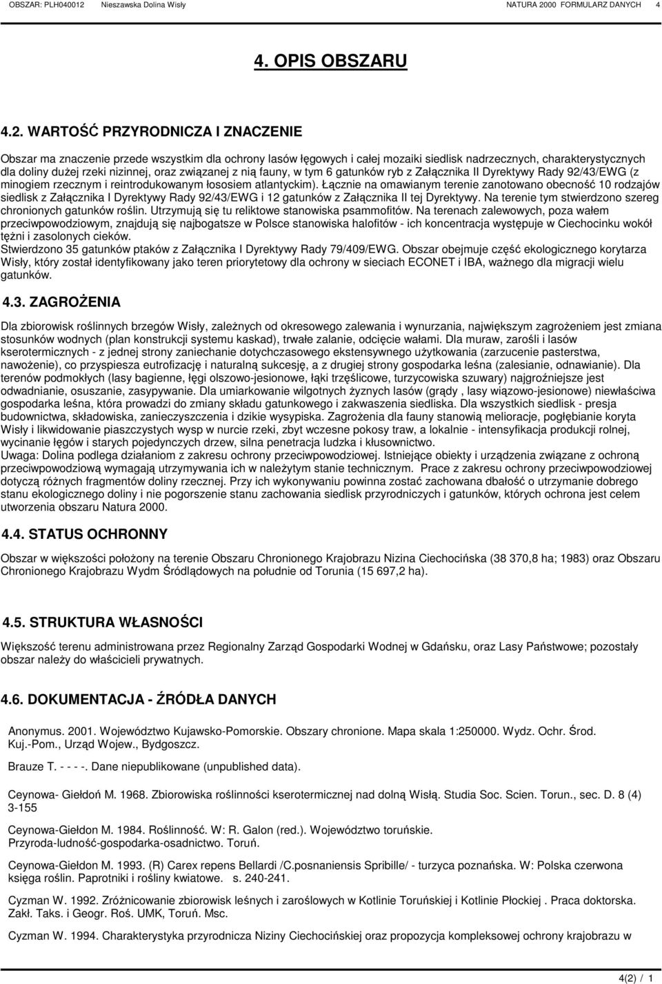 00 FOMULZ NYCH 4 4. OPIS OBSZU 4.2.
