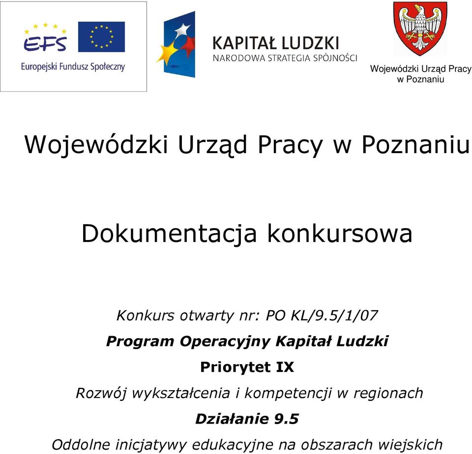 5/1/07 Program Operacyjny Kapitał Ludzki Priorytet IX Rozwój