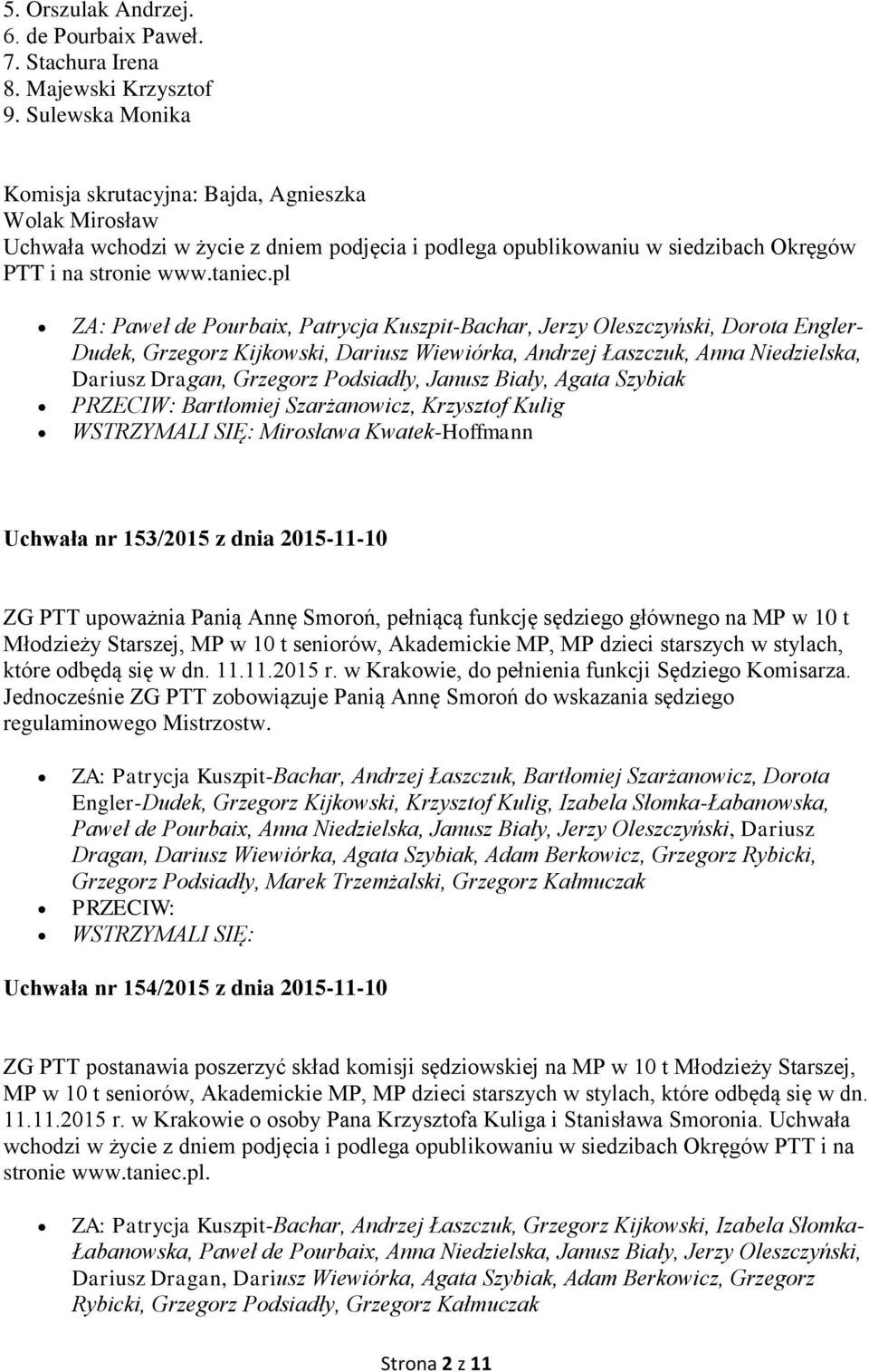 pl ZA: Paweł de Pourbaix, Patrycja Kuszpit-Bachar, Jerzy Oleszczyński, Dorota Engler- Dudek, Grzegorz Kijkowski, Dariusz Wiewiórka, Andrzej Łaszczuk, Anna Niedzielska, Dariusz Dragan, Grzegorz