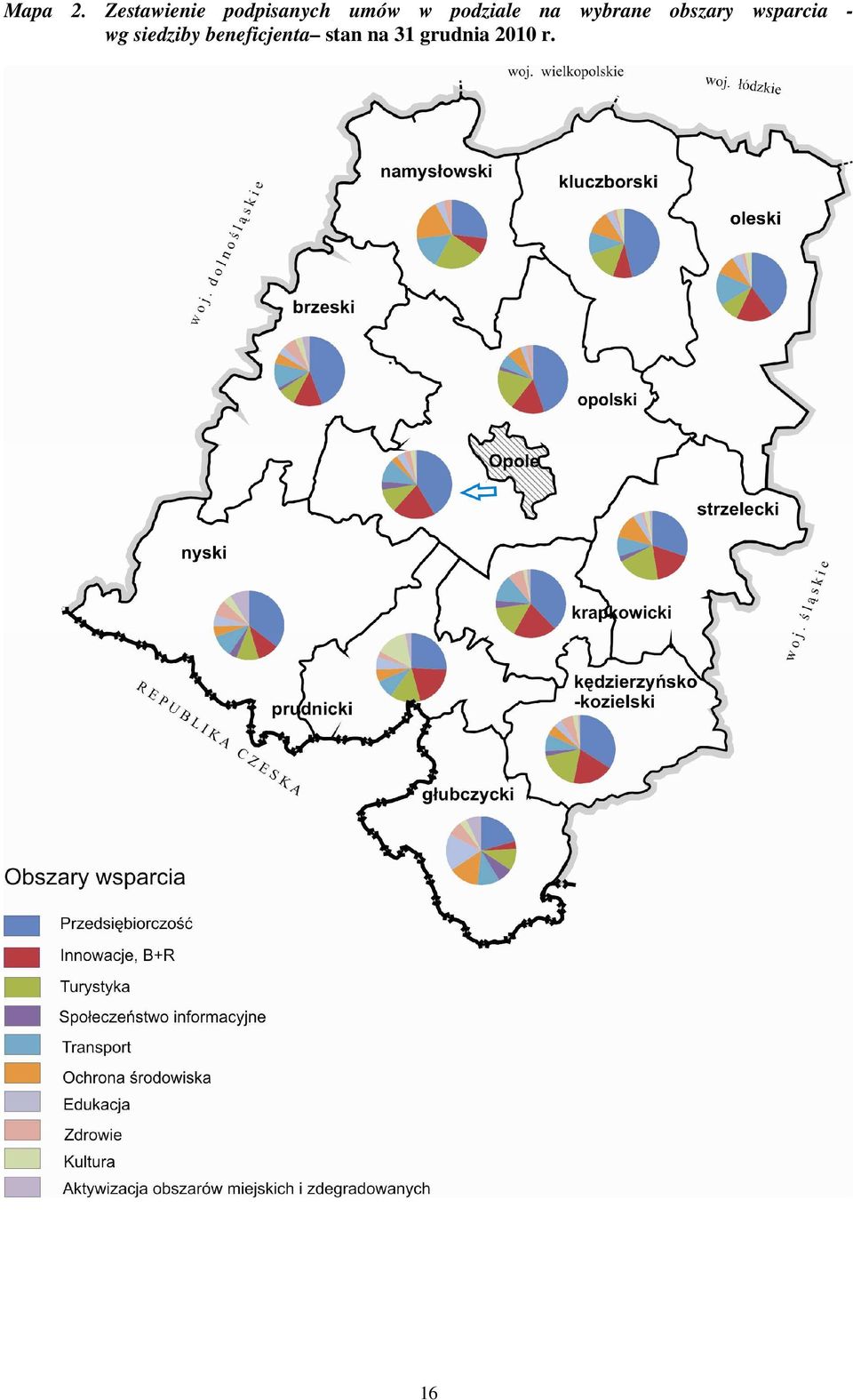 podziale na wybrane obszary
