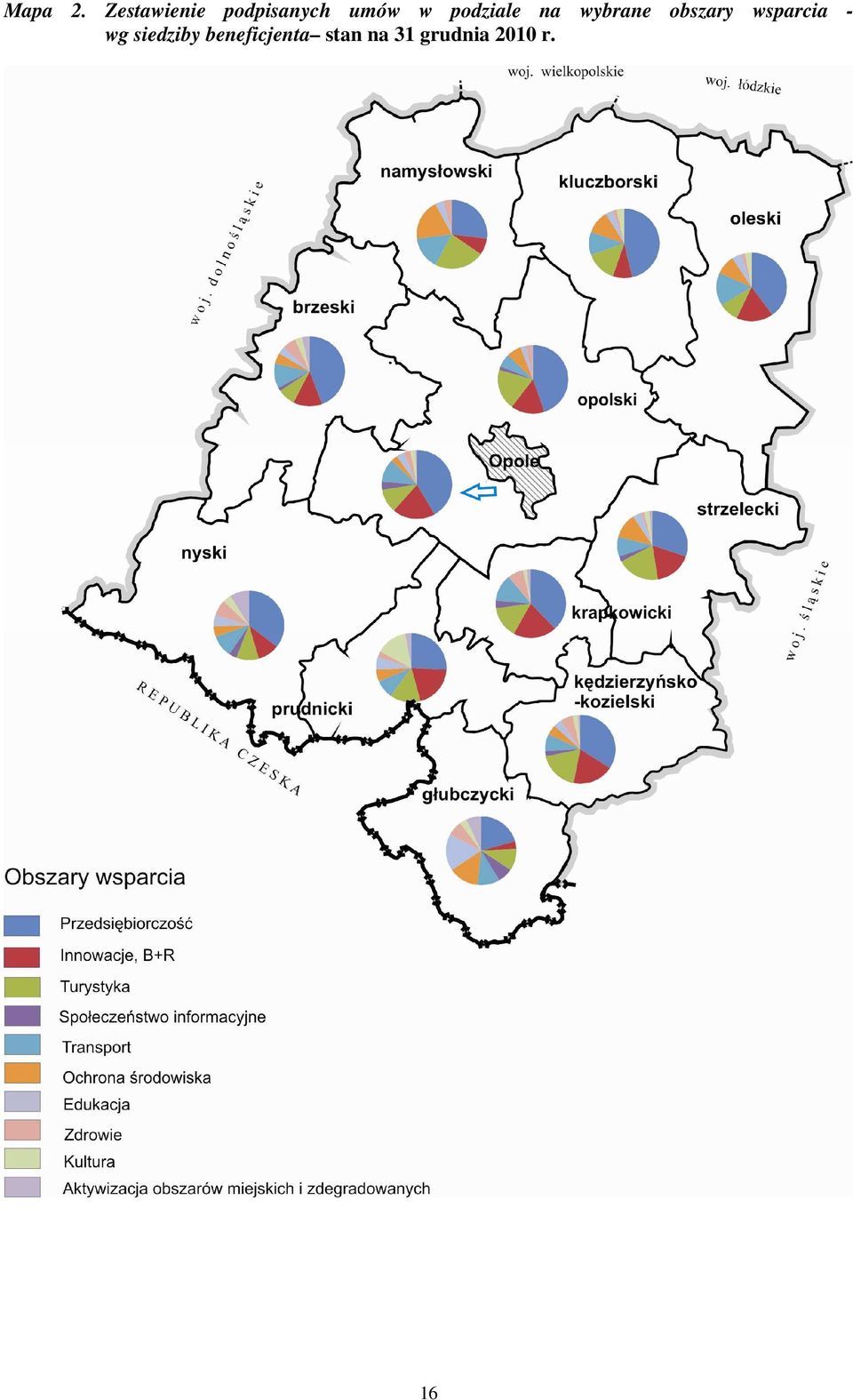 podziale na wybrane obszary