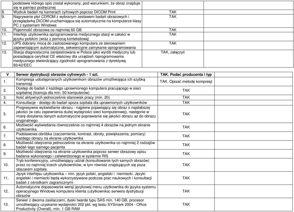 Interfejs uŝytkownika oprogramowania medycznego stacji w całości w języku polskim (wraz z pomocą kontekstową) 12.