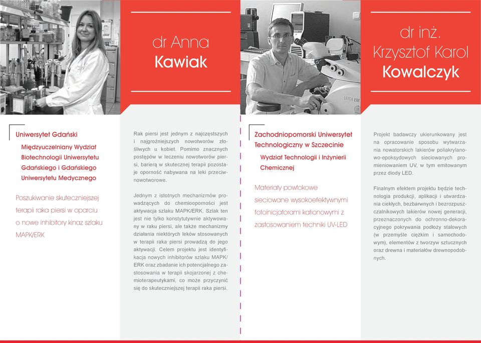 oparciu o nowe inhibitory kinaz szlaku MAPK/ERK Rak piersi jest jednym z najczęstszych i najgroźniejszych nowotworów złośliwych u kobiet.