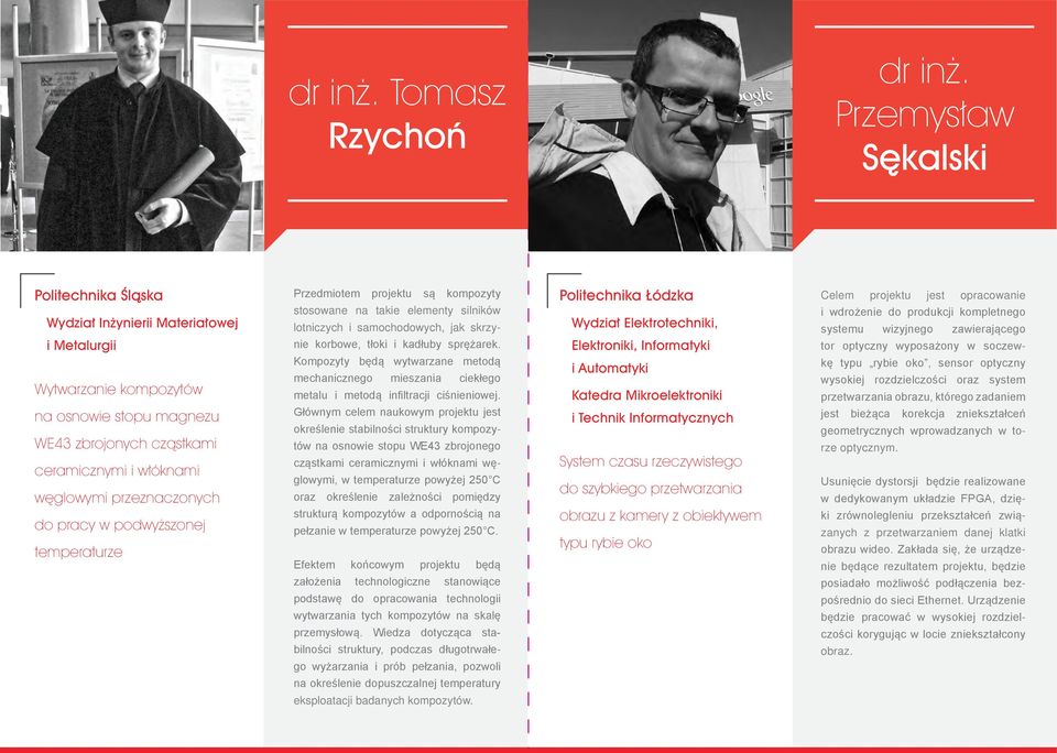 przeznaczonych do pracy w podwyższonej temperaturze Przedmiotem projektu są kompozyty stosowane na takie elementy silników lotniczych i samochodowych, jak skrzynie korbowe, tłoki i kadłuby sprężarek.
