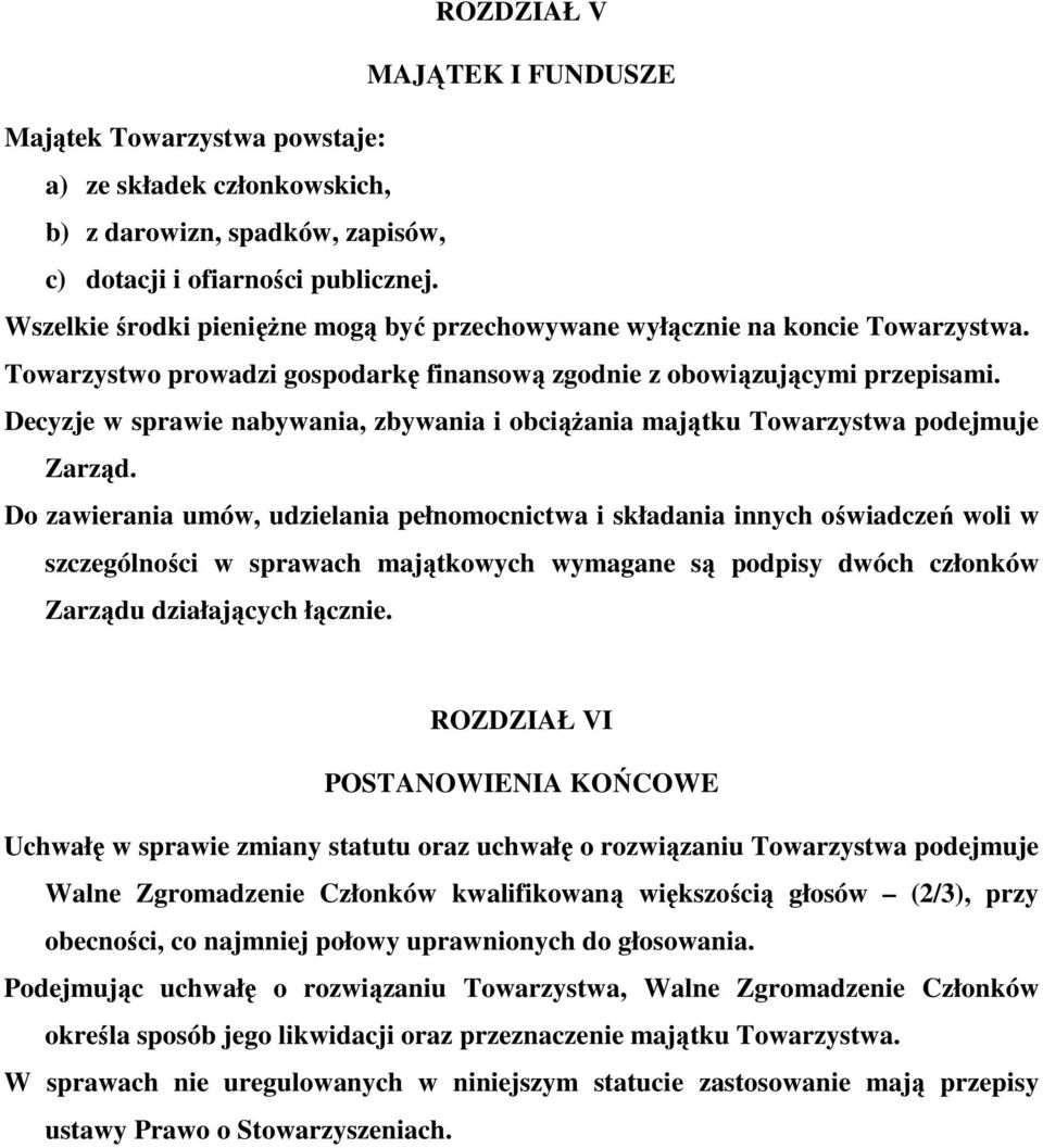 Decyzje w sprawie nabywania, zbywania i obciąŝania majątku Towarzystwa podejmuje Zarząd.