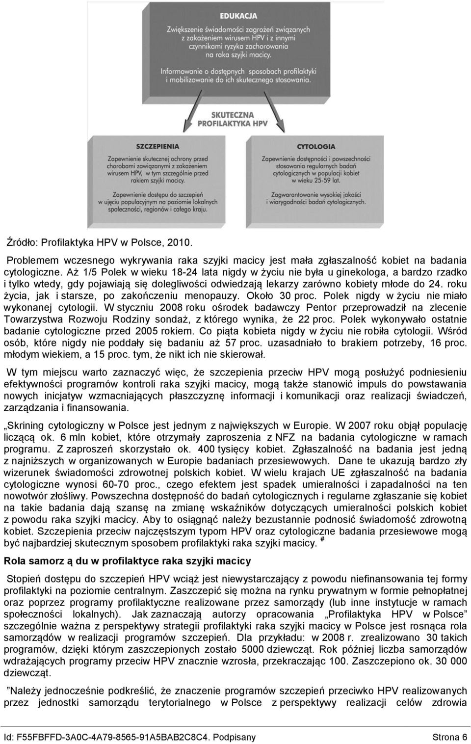 roku życia, jak i starsze, po zakończeniu menopauzy. Około 30 proc. Polek nigdy w życiu nie miało wykonanej cytologii.