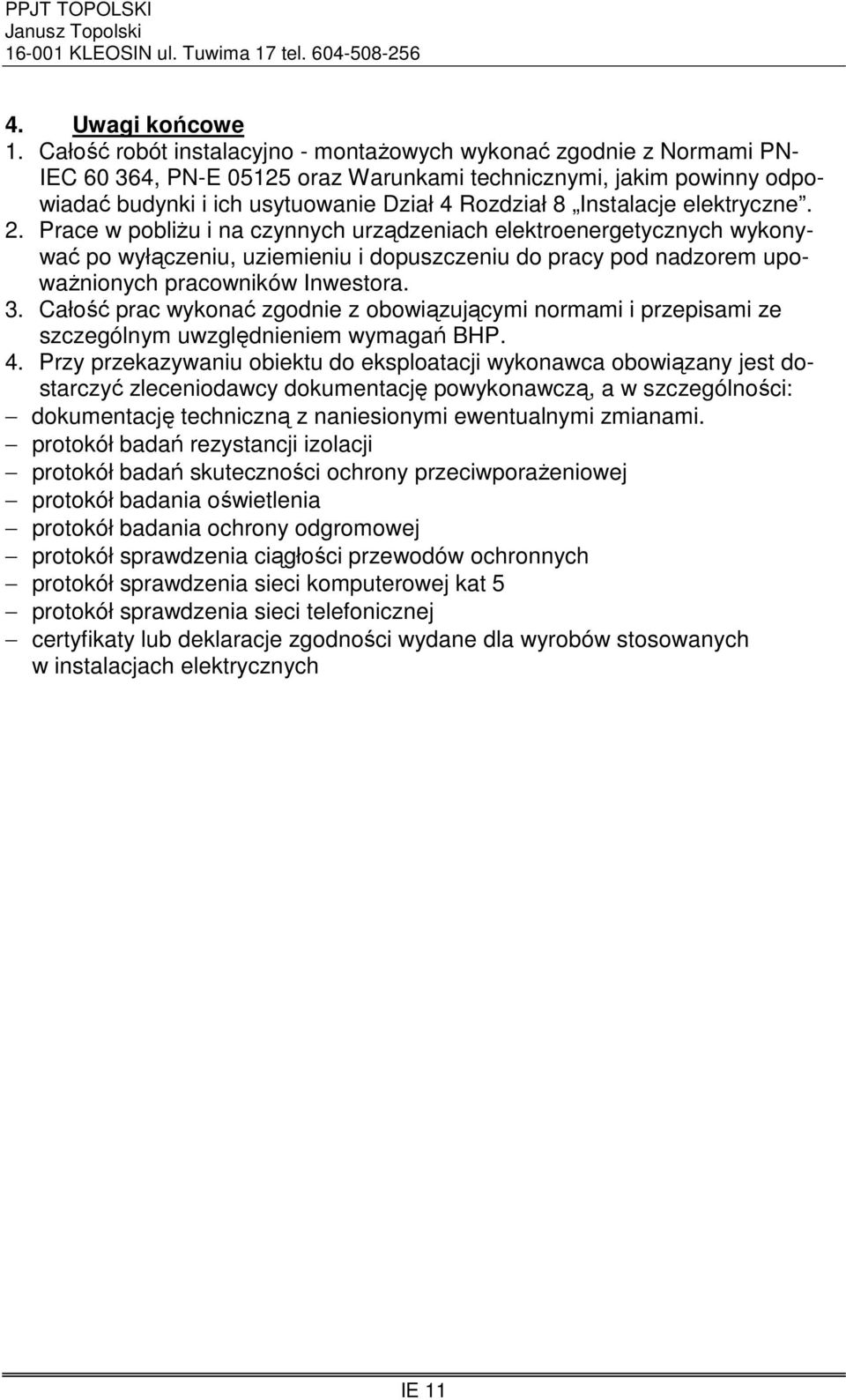 Instalacje elektryczne. 2.